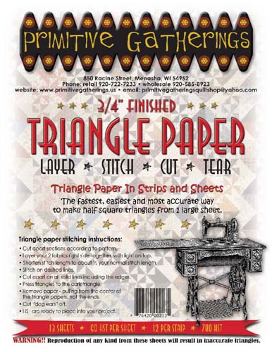 3/4" finished Triangle Paper by Primitive Gatherings