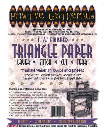 1.25" finished Triangle Paper by Primitive Gatherings - in strips and sheets