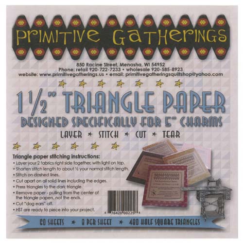 1.5 " finished Triangle Paper for 5" charms by Primitive Gatherings