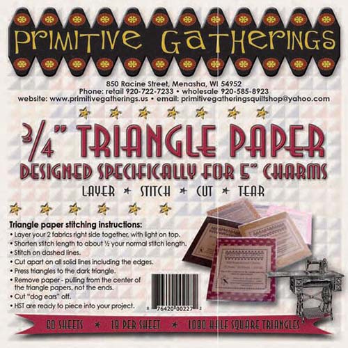 .75 " finished Triangle Paper for 5" charms by Primitive Gatherings