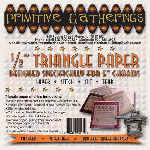 .5 " finished Triangle Paper for 5" charms by Primitive Gatherings