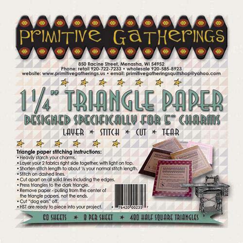 1.25" finished Triangle Paper by Primitive Gatherings - for 5" charms