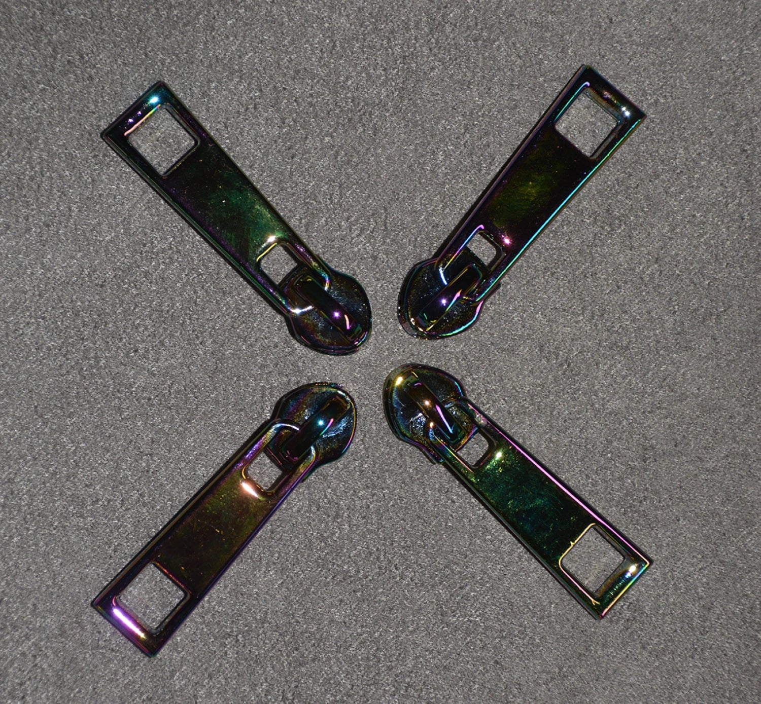 Zipper Slides - Rainbow by The Decorating Diva - 6 iridescent slides