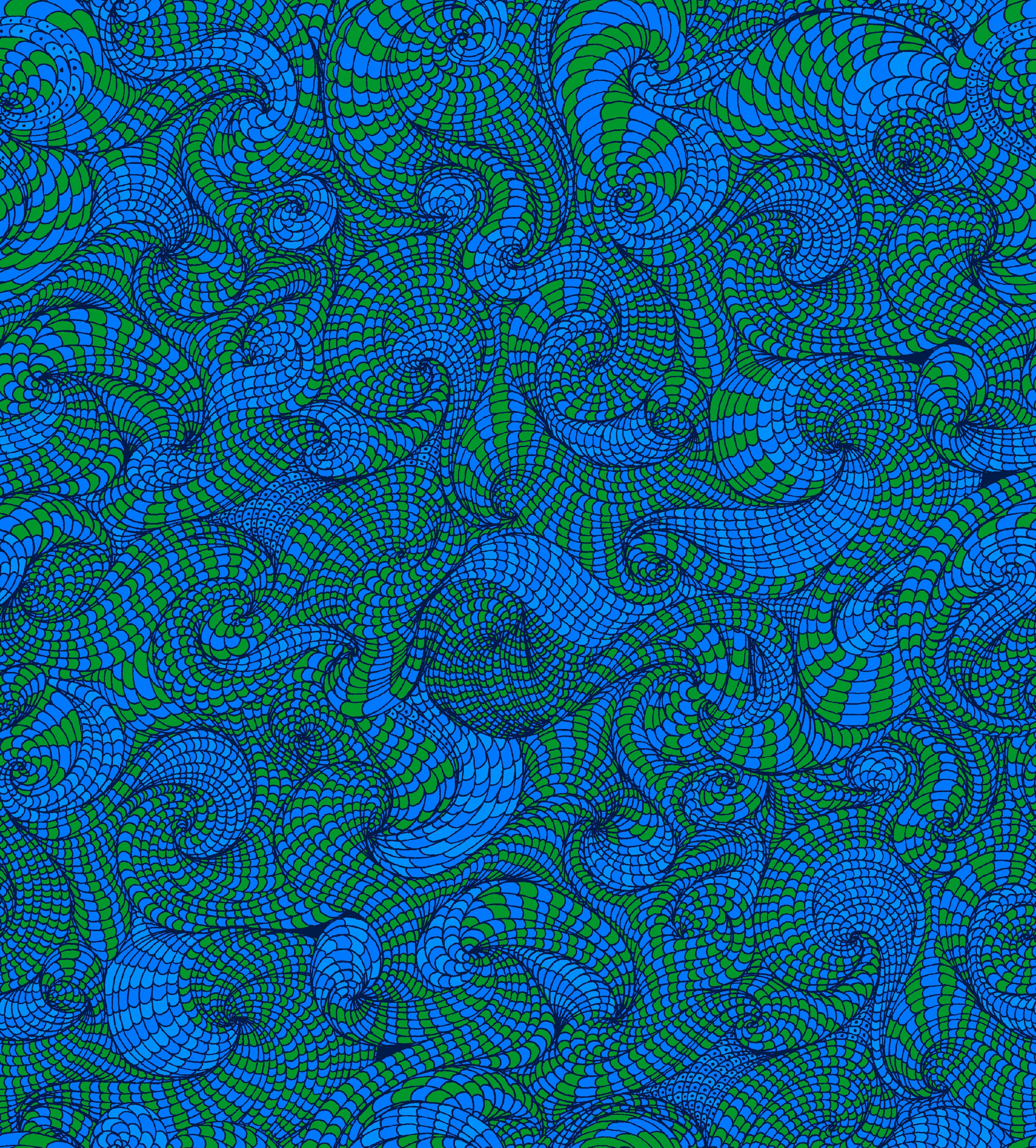 BioGeo Energy - Whorls - Blueblue and green swirls by Adrienne Leban