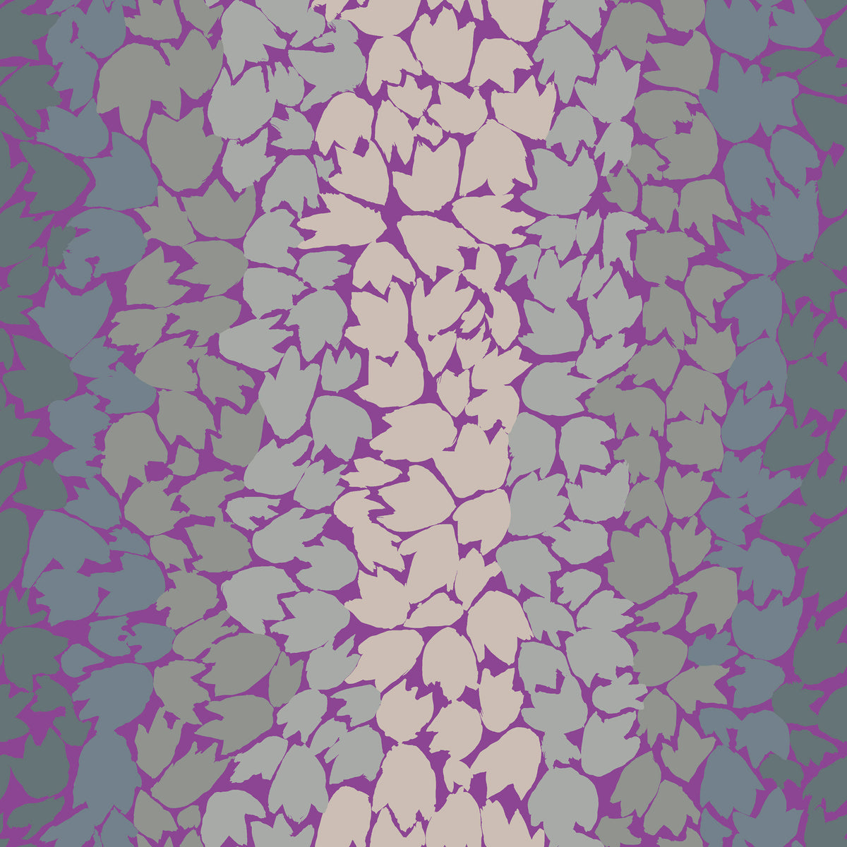 Ombre Leaves - Grey - Grey Ombre Leaves on Purple - Feb. 2020 - Kaffe Fassett Collectv