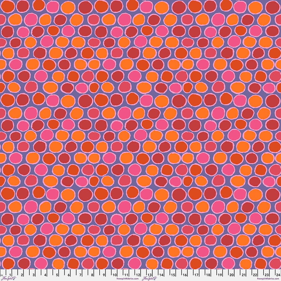Kaffe Collective Feb. 2025 - Penny-wise - Red - red, orange & pink circles