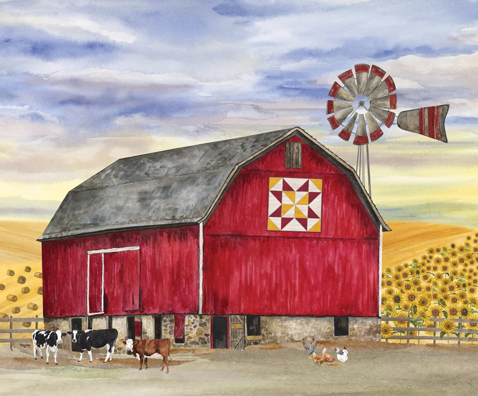 2026 KSNE - The Heartland - 1yd. PANEL - Barn scene