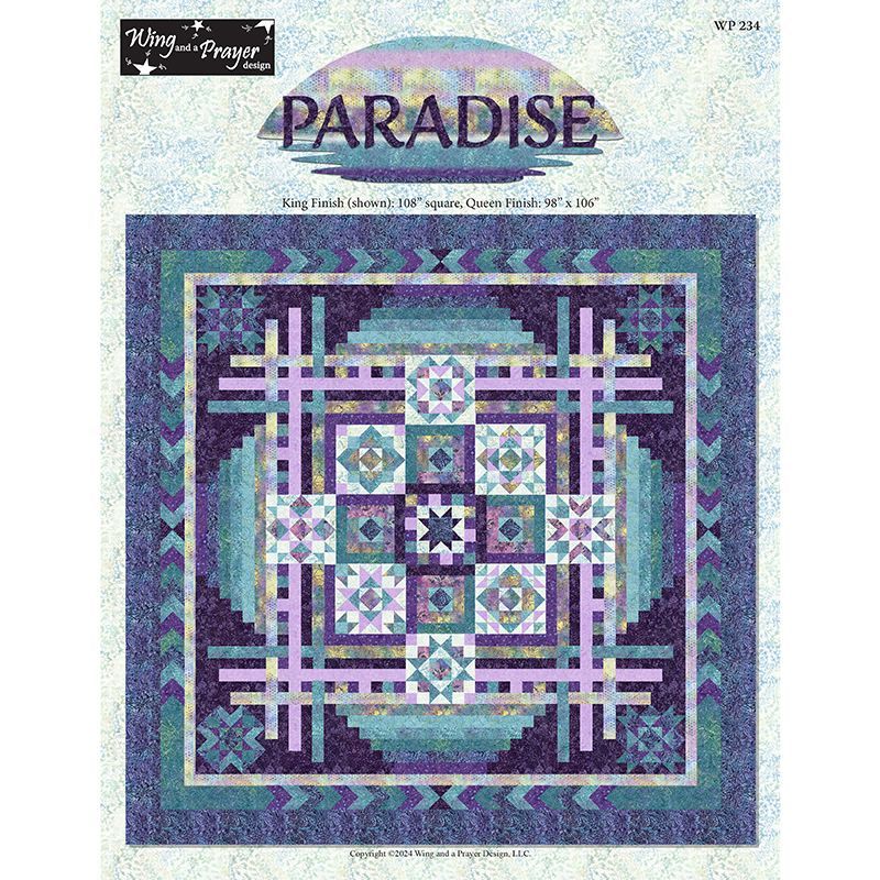 Paradise Tonga Quilt Pattern - 108 square - by Wing & A Prayer