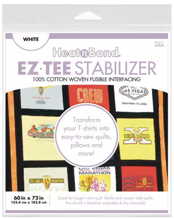 HeatNBond- EZ Tee Stabilizer - 60 in. x 72 in. - 100% cotton woven fusibile interfacing - White
