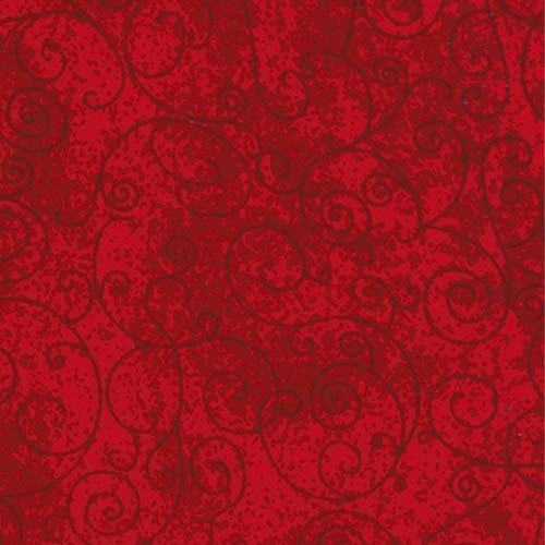 Extra Wide Flannel - approx.104 inches - Willow - Red - swirls on red