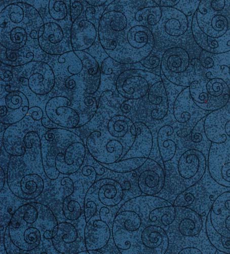 Extra Wide Flannel - approx. 104 in- Willow - Denim -swirls on blue