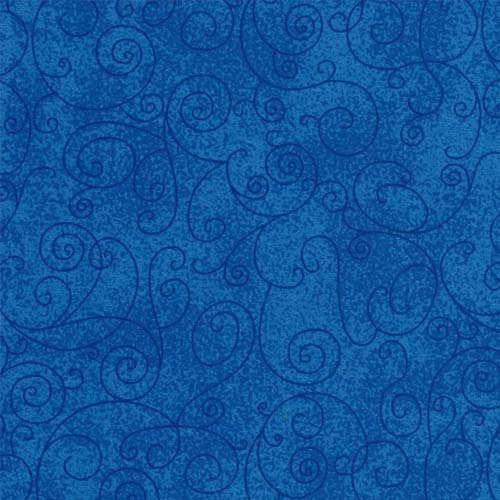 Extra Wide Flannel - approx. 104 inches - Willow - Med. Blue- swirls on blue