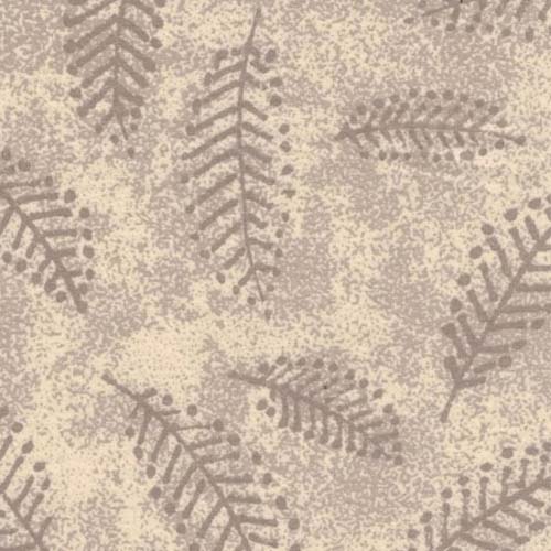 Extra Wide Flannel - approx.104 inches - Fern - Ivory - tossed ferns on tan