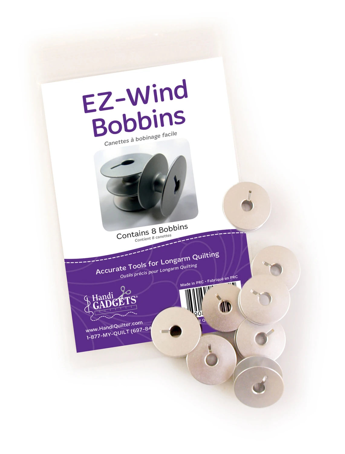 EZ wind slotted bobbins -8 bobbins - Class M - Handi Quilter