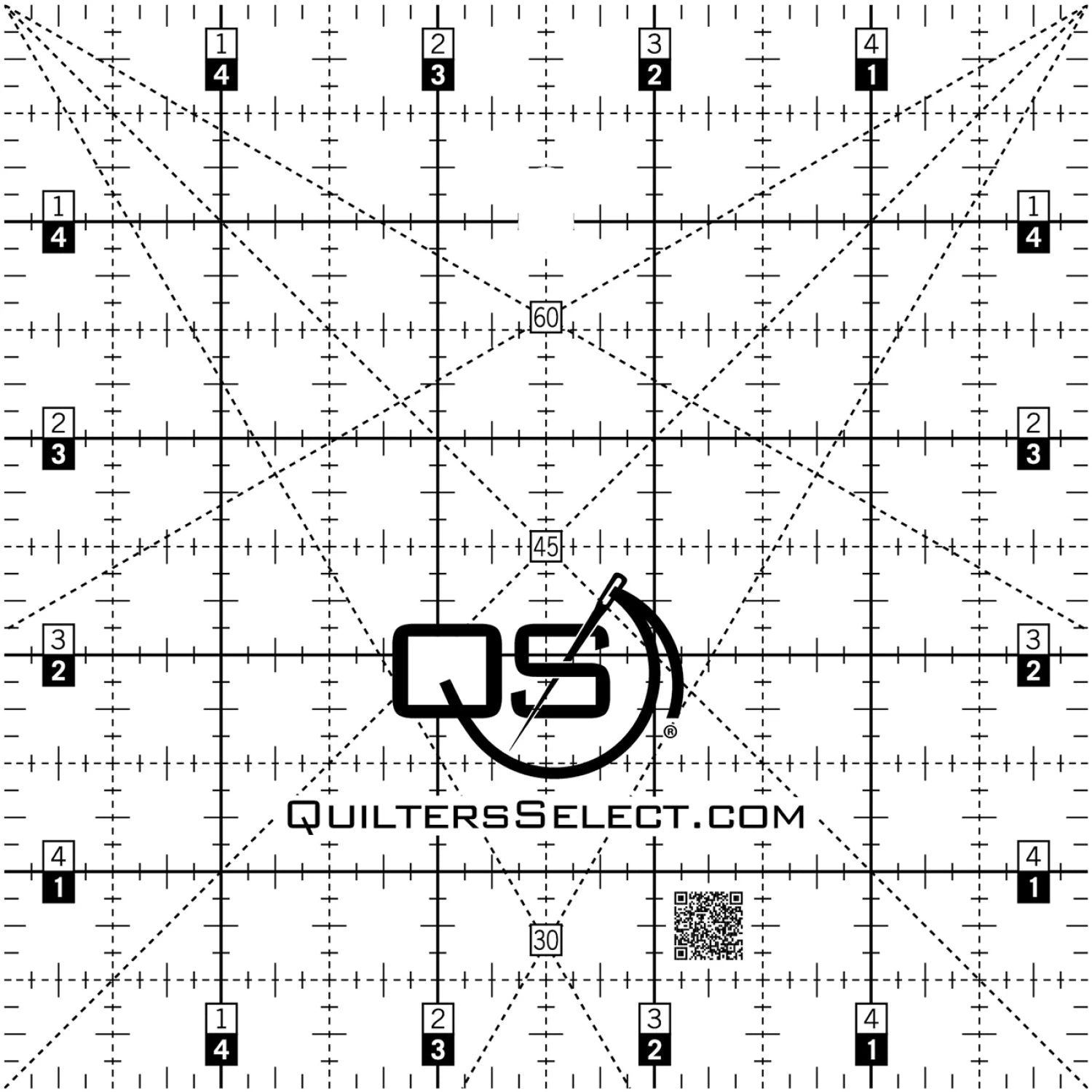 Quilters Select - 5 x 5" -crystal non slip ruler - QS-CRL5X5