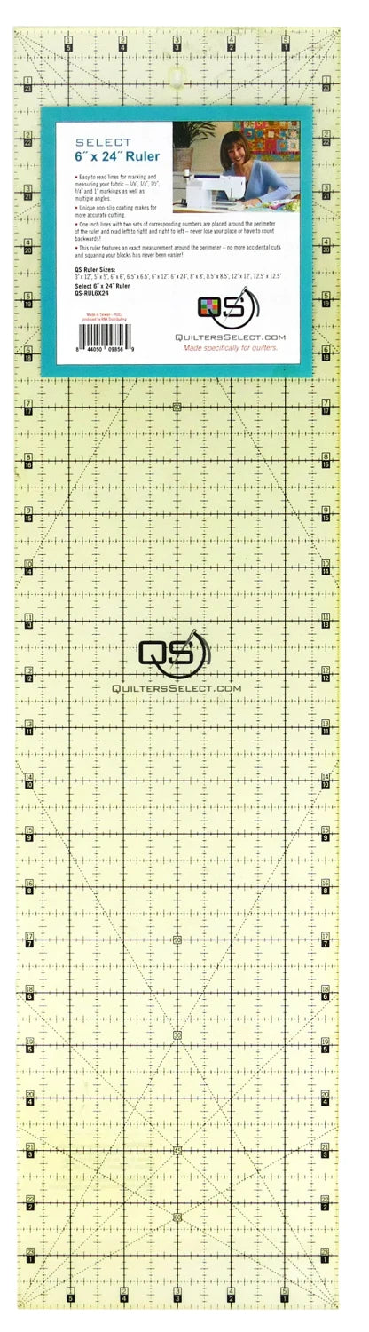 Quilters Select - 6 x 24" - non slip ruler - QS-RUL6X24