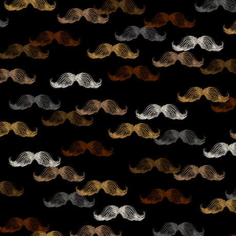 A Close Shave - Mustaches on Black by Charlene Audrey