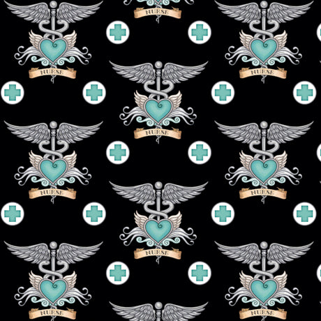 What The Dr Ordered - Nurse Tattoo - Black/Aqua