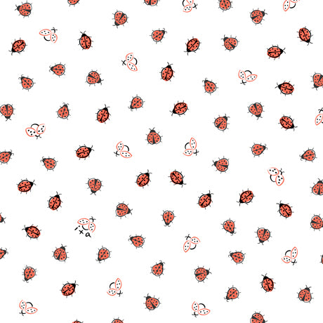 Little Buggers - Lady Bugs - White by Alicia Jacobs For Ink & Arrow