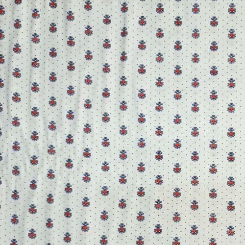 Monroe - Set Medallion - White-Red & Blue Medallions on White by Antiquit