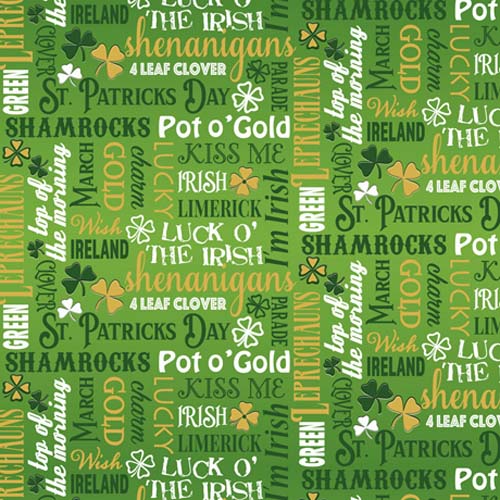 Irish Charm - Irish Lingo - Kelly Green - Irish words and phrases on green