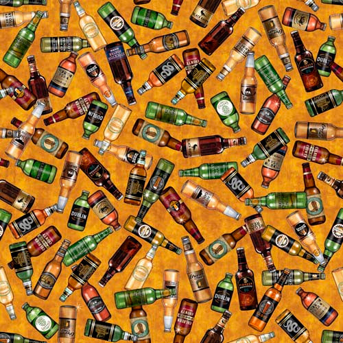 On Tap - Beer Bottles - Gold - various beer bottles tossed on gold background