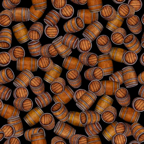 On Tap - Barrels - Black -Tossed beer barrels on black