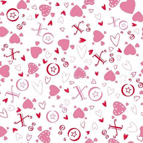 Love Ewe - Heart Toss - Valentine icons tossed on white
