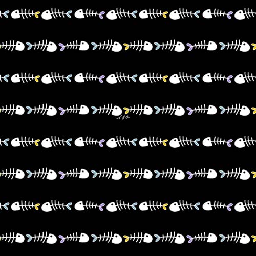 Cat in the Box - Fish Bones -White fish bones with blue, gold, or purple tails