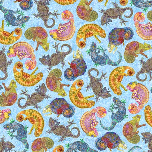 Colorful Chameleons - Chameleons - Blue - Chameleons on blue