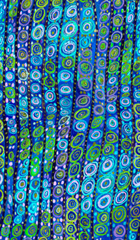 Colorful Chameleons - Geo Stripe - Blue - circles inside wavy stripes