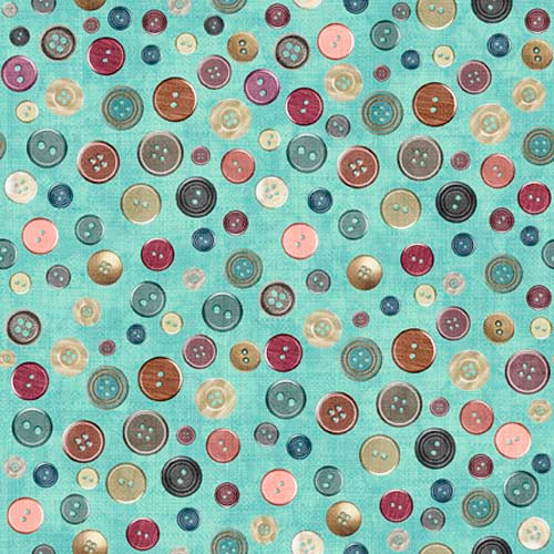 Just Sew - Buttons - Aqua -colorful buttons on aqua
