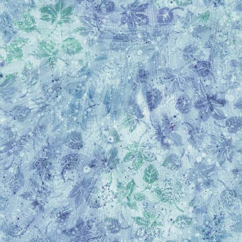 Flourish - Stucco Leaf - BK -  leaves in blues & aquas