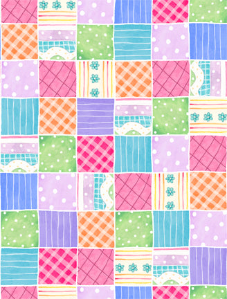Bunny Wishes - Patchwork - Multi - multi colored patchwork squares