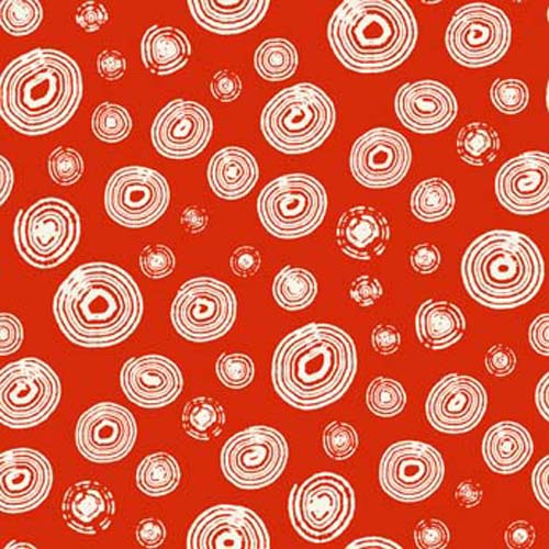 Happy Campers - Circle Geo - white concentric circles on red