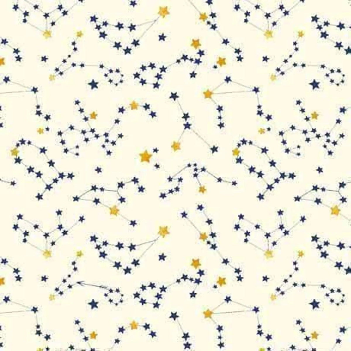 Celestial - Constellations - Cream - Blue & yellow stars in constellations
