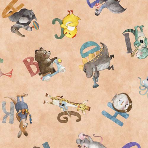 Animal Alphabet - Animal & Letter Toss - animals w/letters on peach