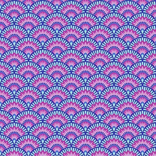 Alphabet Garden - Scallop Geo - turquoise & purple scallops