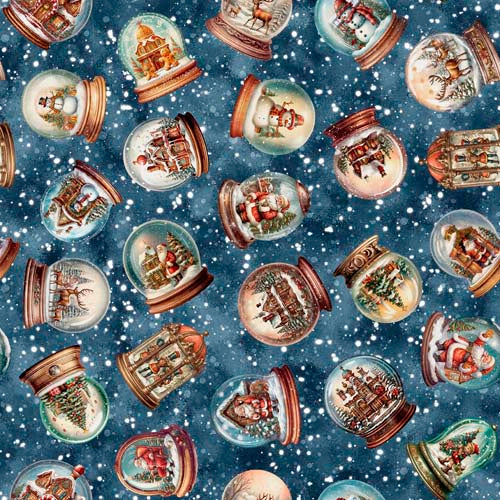 Wonderful Christmastime - Snow Globe - Dark Blue - tossed snow globes on blue