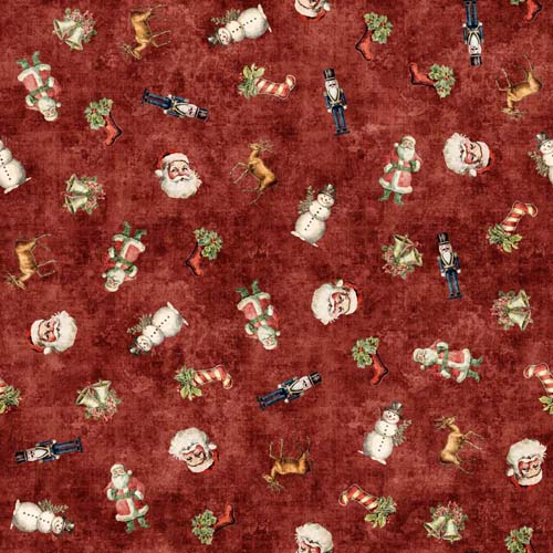 Wonderful Christmastime - Christmas Toss - Light Brick - Christmas motifs on red