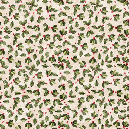 Wonderful Christmastime - Holly - Cream - holly on cream