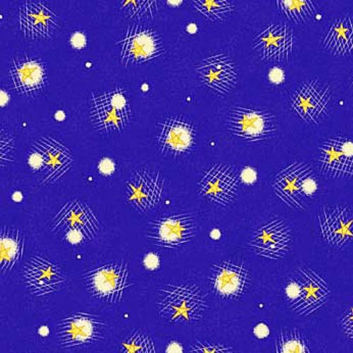 Anime Friends - Stars - Purple - yellow stars on dark blue violet