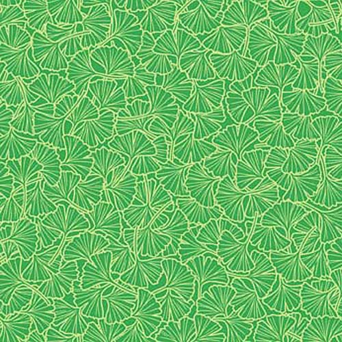Anime Friends - Etched Leaves- Green - packed green gingko leaves