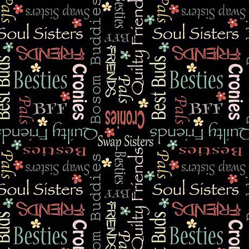Life is Better With Friends -Text - Black - colorful words on black