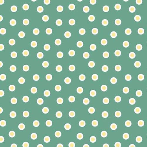Life is Better With Friends -Dot - Seafoam - yellow & white dots on green