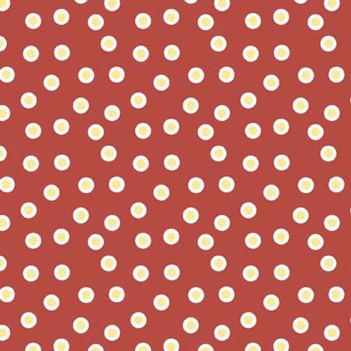 Life is Better With Friends -Dot - Terracotta - yellow & white dots on red