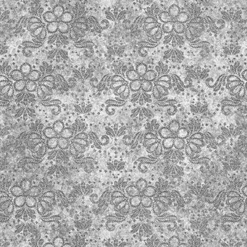 In Stitches - Stitched Floral- Gray - tone on tone gray floral embroidery