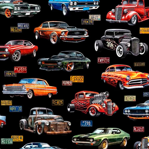 Heavy Metal - Hot Rods - Black - muscle cars on black