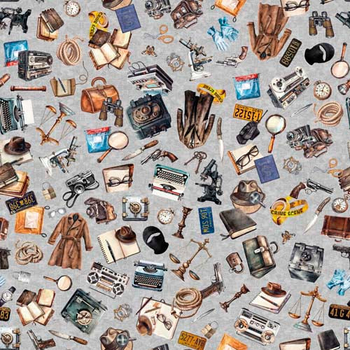 True Detective - Everything Detective - Gray - tossed detective gear on gray