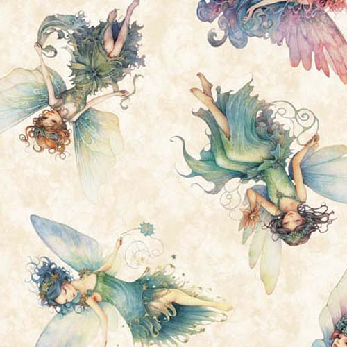 Enchanted - Fairy - Cream - tossed fairies on cream